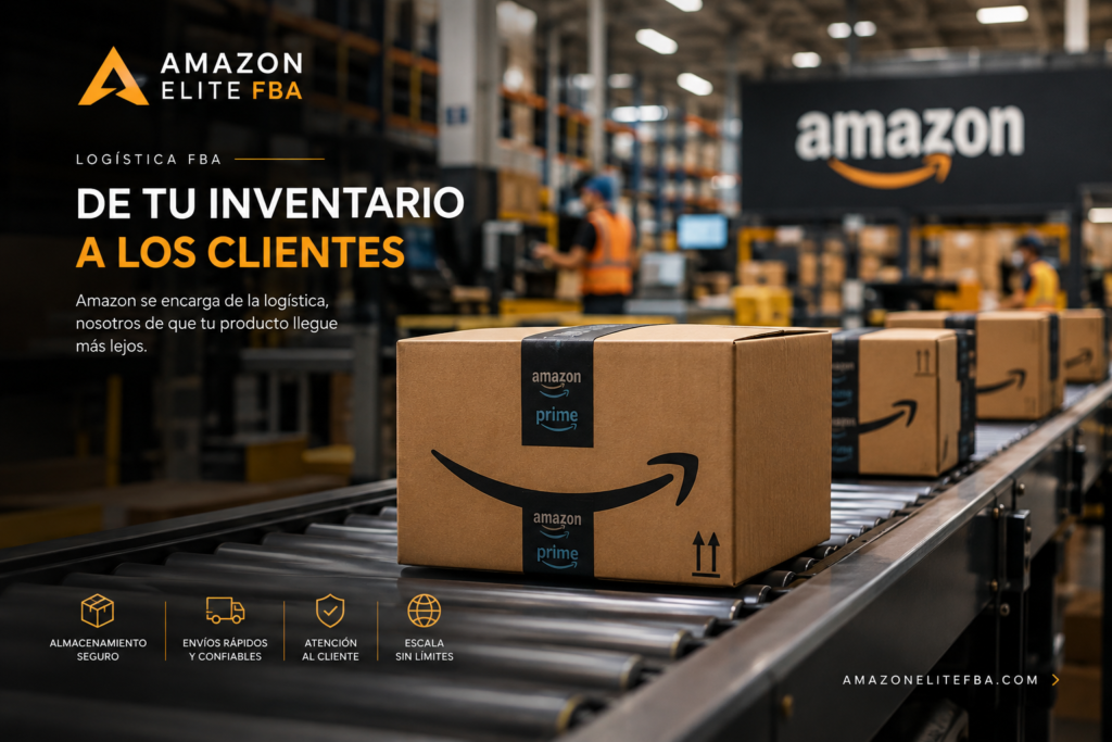 Cajas en una cinta transportadora de un centro de distribución: así funciona la logística de Amazon FBA